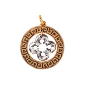 Aimez 2Tone Greek Key Clover Charm by Beaucoup Designs