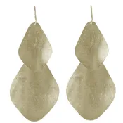 Double Bent Leaf Chandelier Earrings in Gold