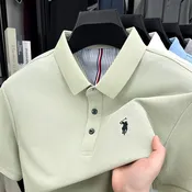 100% pure cotton high-end brand men's short sleeve polo shirt summer fashion original pony embroidery golf Paul  casual T-shirt