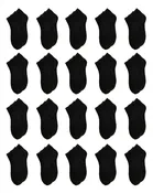 4" Solid Black 20 Pack Low Cut Socks