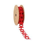 1" Ultra Sonic Trim | Ho Ho Ho on Red| 10 Yard Roll