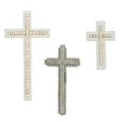 White Washed Beaded Cross