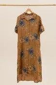 100% Floral Linen Dress 6560