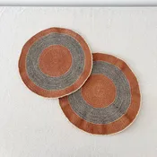 14" African Woven Placemats Set of 2 (OOAK)-Amsha