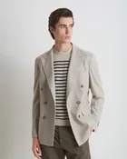Beige double-breasted Jacket Cotton - Maggia Fabric