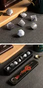 Gemstone Dice Set (7pcs) Grey Cat’s Eye (Synthetic)