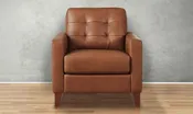 Aiden Leather Chair With Track Arms
