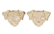 14 kt and Dia Dog Post Earrings