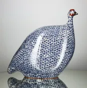 Guinea Hen - Electric Blue Spotted White Large