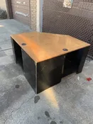 Corner desk with four grounded outlets and four usb