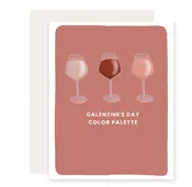 “Galentine’s Day” Color Palette, Friend Wine Valentine Card