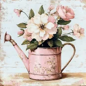 10" x 10" Vintage Pink Watering Can Sign TTE-239