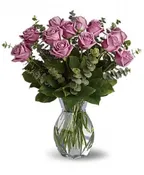 1 DOZEN DEEP PURPLE ROSES