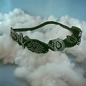 Black Paisley Studded Elastic Band Headband — OMEFOREVER women’s fashion accessories