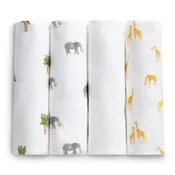 100% Cotton Flannel Baby Receiving Blankets - 4 Pack