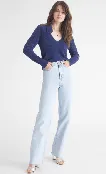525 America Eyelash Johnny Collar Pullover in Indigo