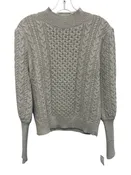 0 Degrees Celsius Size S Light Gray Acrylic & Wool Blend Metallic Thread Sweater