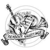 Season's Greeting Violin Art Acetate