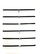 Leather choker with pave charm
