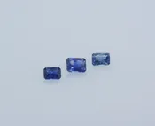 3.1×4.4-3.8×5.1mm Blue Emerald 3 Stone Graduated Suite