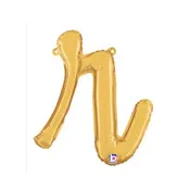 14" Gold Script Letter Balloon