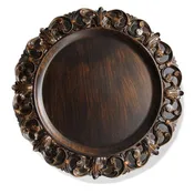 AVENIR BROWN EMOBSSED CHARGER PLATES SET OF 4    14"D
