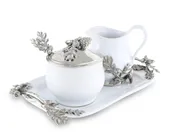 Vagabond House Pewter Acorn & Oak Leaf Creamer Set