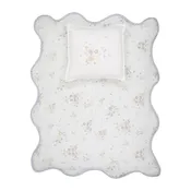 Baby Gingham Floral Blanket & Pillowcase Set by Peluche – Soft Cotton Bedding