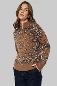 Bandana Print Quarter-Zip Sweater