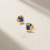 Aurum Octagonal Sapphire Stud Earrings