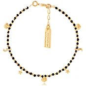 Adjustable Beaded Charm Bracelet