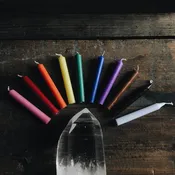 3 Pack Vegan Spell Candles. 10 Colours.