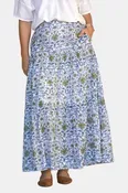 Block Printed Tiered Cotton Skirt