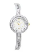 Silver Round Face Watch, Metal Bracelet Band