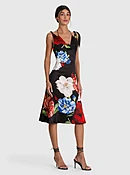 ABIGAIL BIKINI MIDI DRESS - ENDLESS BLOSSOM LG BLACK