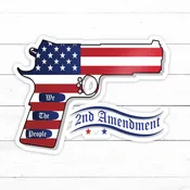 2nd Amendment Gun Sticker | Waterproof Vinyl Decal | 3in