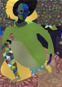 Abstract Figure Painting with Acrylic and Collage