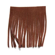 3TA154-L: Leather Tassel/fringe Brown 3.5x3.75 - 1 Piece