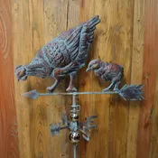 2D Chicken w/ Chick, Copper Patina Finish