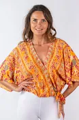 Ariel Kimono Sleeve V-Neck Wrap Top