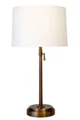 Alexis Cordless Table Lamp - Dark Antique Brass with Linen Shade