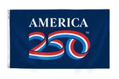 3X5 FT NYL-GLO AMERICA250 BLUE FLAG — Lawson Flag Supply
