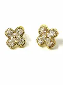 14K Gold-filled Gold Stud Flower Cubic Zirconia Earrings