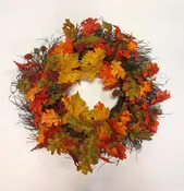 Bright Fall Leaves Wreath - (Was $55) SALE PRICE $46 — Village Green Flowers & Gifts