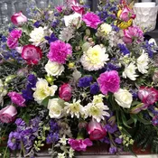 Shades of Purple Casket Spray