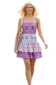 Abstract Colorblock Mini Dress