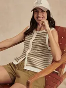 Aura Knit Top | Egret & Golden Olive