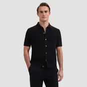 Basketweave Sweater Shirt - Black
