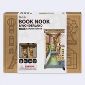 3D Booknook & Wonderland Bookends Kit - Sakura Densya Tram Book Nook