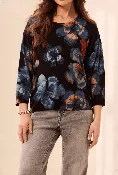 3/4 Sleeve Crew Neck Sweater - Maple